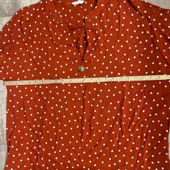Papaya Women's Orange Polka Dot Viscose Basic Blouse size 16 W - Picture 5 of 11